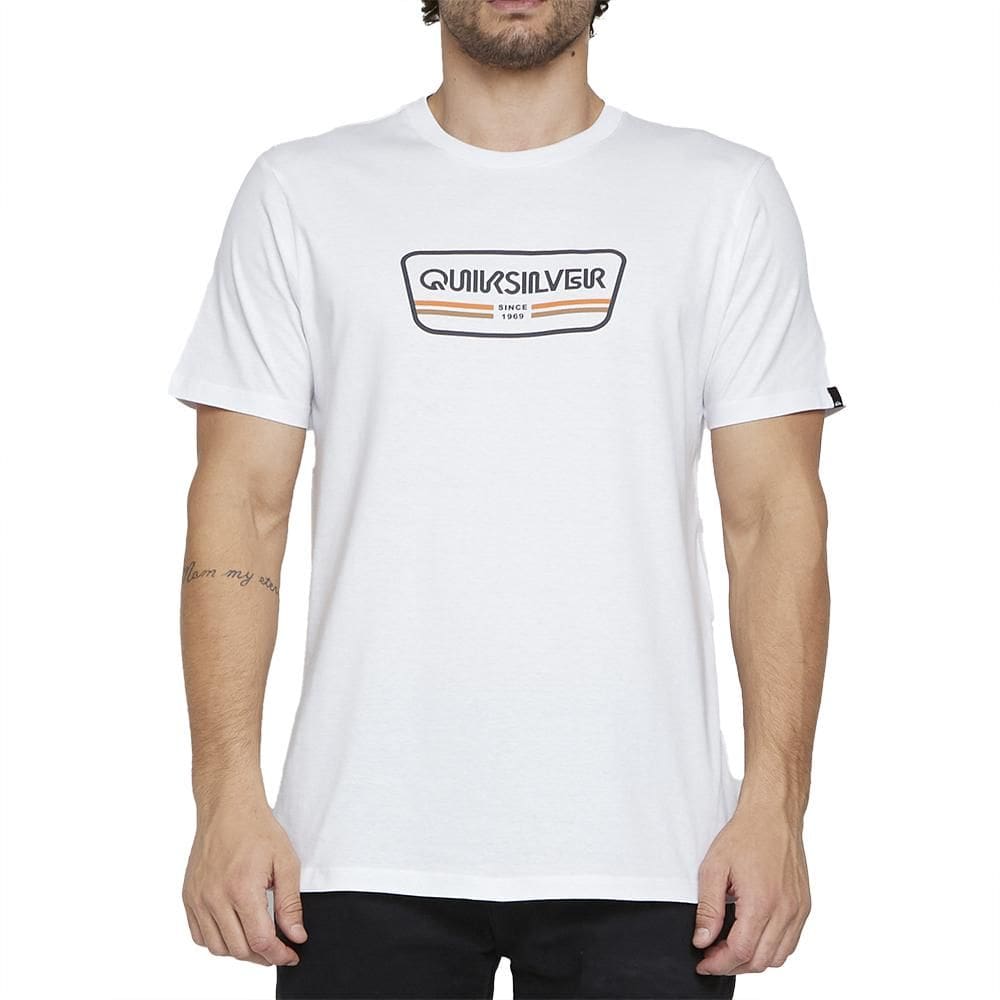 Camiseta Quiksilver Range Life Front SM25 Masculina Branco