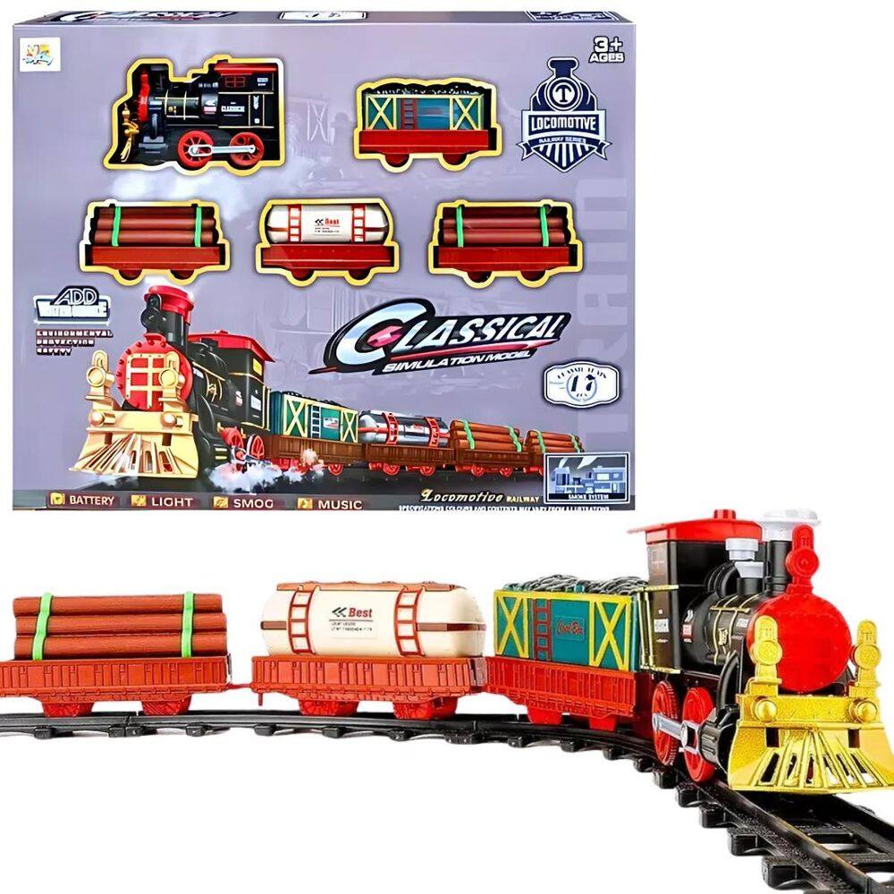 Trenzinho Locomotiva Solta Fumaça Com Luz E Som Castela