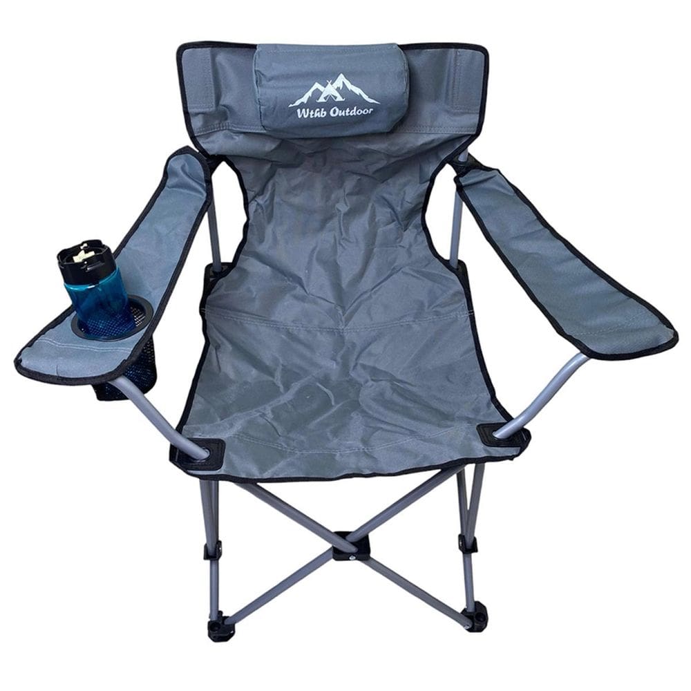 Cadeira de Camping Retratil Dobravel Apoio Braço Porta Copo Praia Verao Piquenique Lazer Descanso Viagem Portatil Resistente