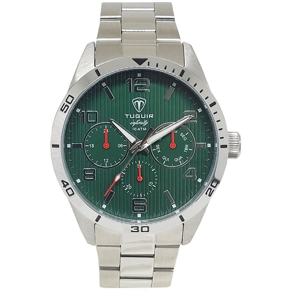 Relógio Tuguir Masculino Ref: Tgi37058 Multifunção Aço Prateado