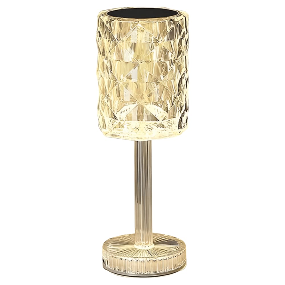 Luminária de Mesa Abajur Cristalina 26cm Led 3W 3em1 Recarregável e Dimerizável EMBU LED