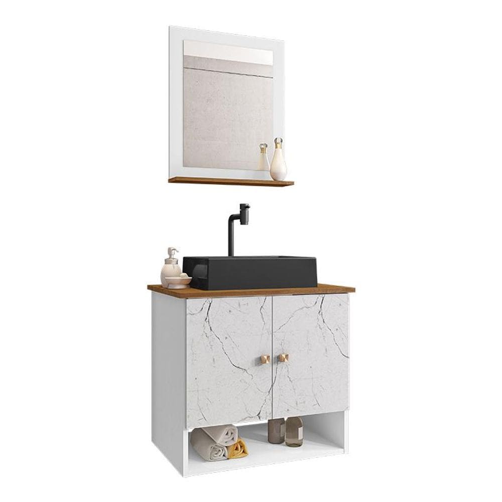 Gabinete Banheiro Deli Torino Prt Torneira Valv Click Black