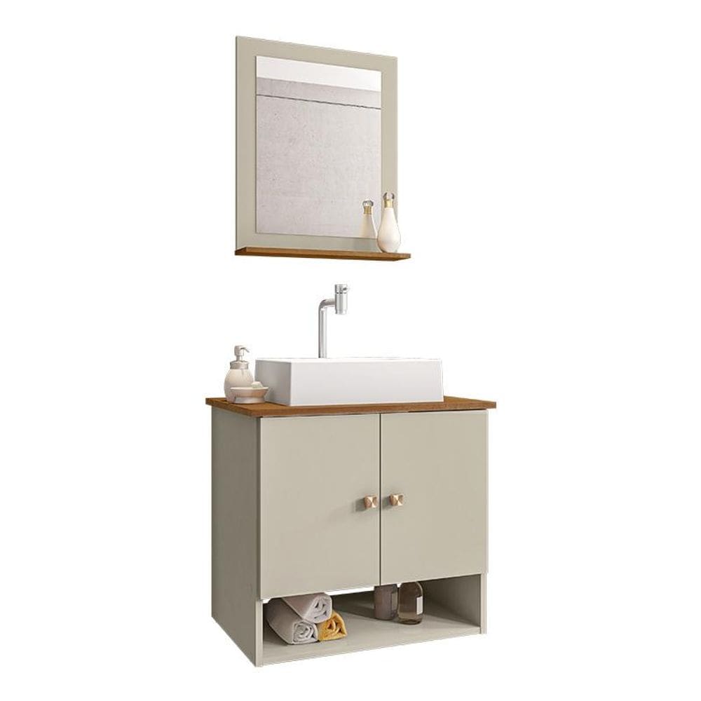 Gabinete Arm Banheiro Deli 2 Portas com Cuba Torino Branca