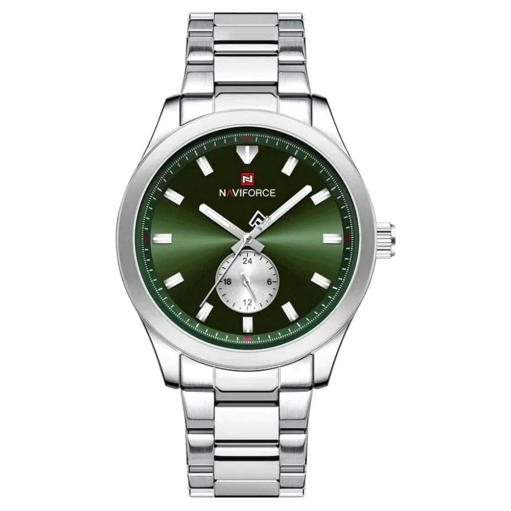 Relógio Masculino De Quartzo Esportivo Com Cronógrafo Em Aço Inoxidavel Impermeavel Verde
