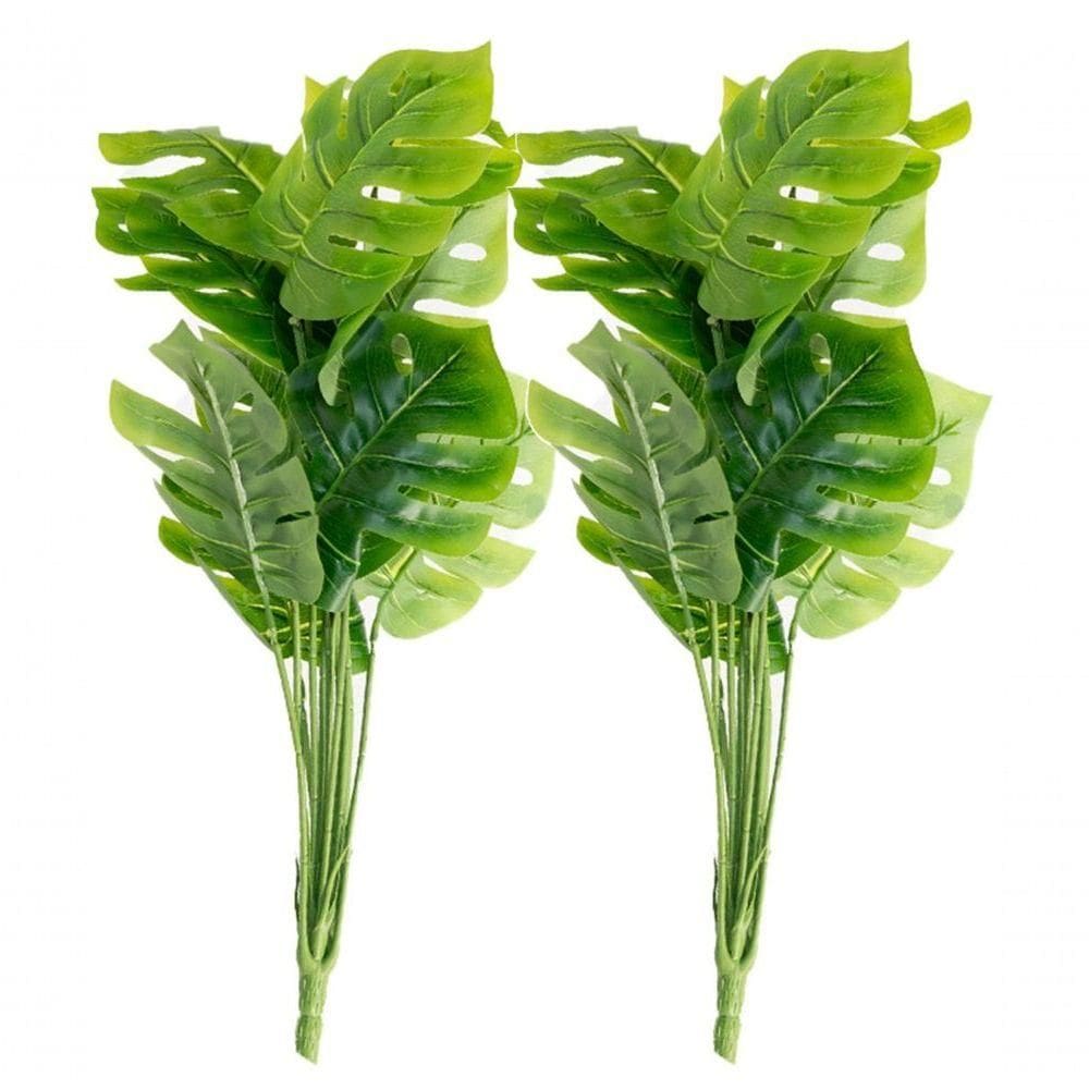 Kit 2 Ramo Planta Artificial Costela De Adão Decoração 43cm
