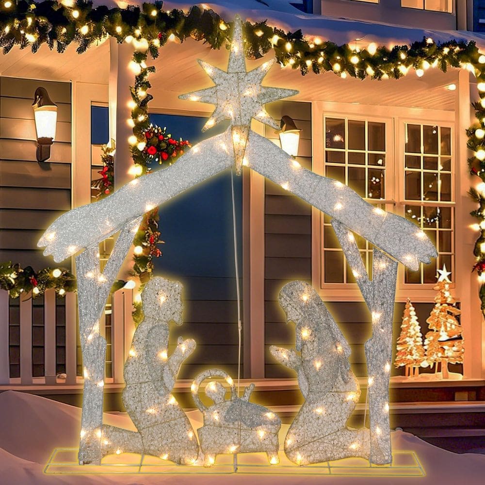 Decorações de Natal ao ar livre VCUTEKA 1,2 m Glittering Nativi