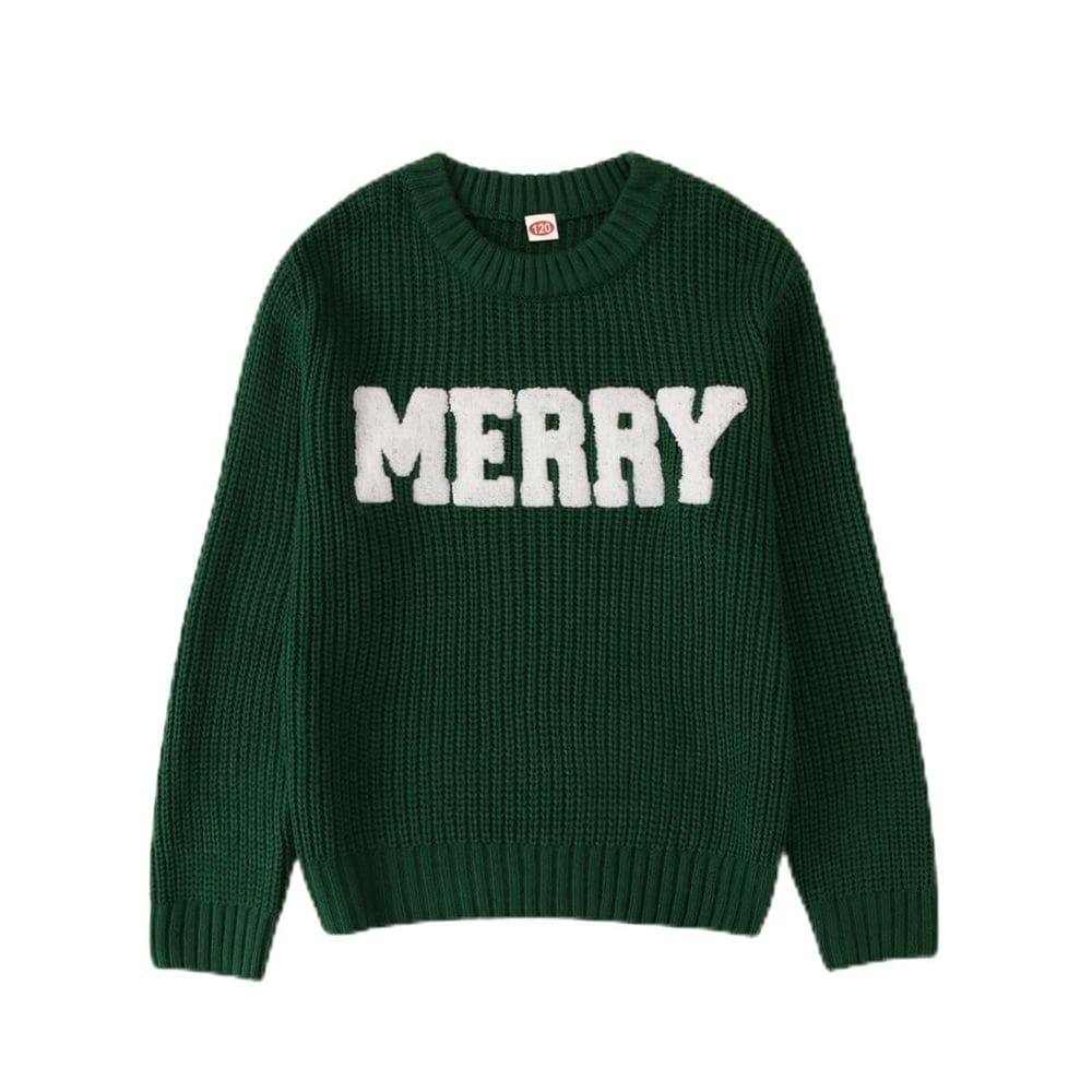 Suéter MODNTOGA Merry Christmas Chenille Patch 8 anos para crianças