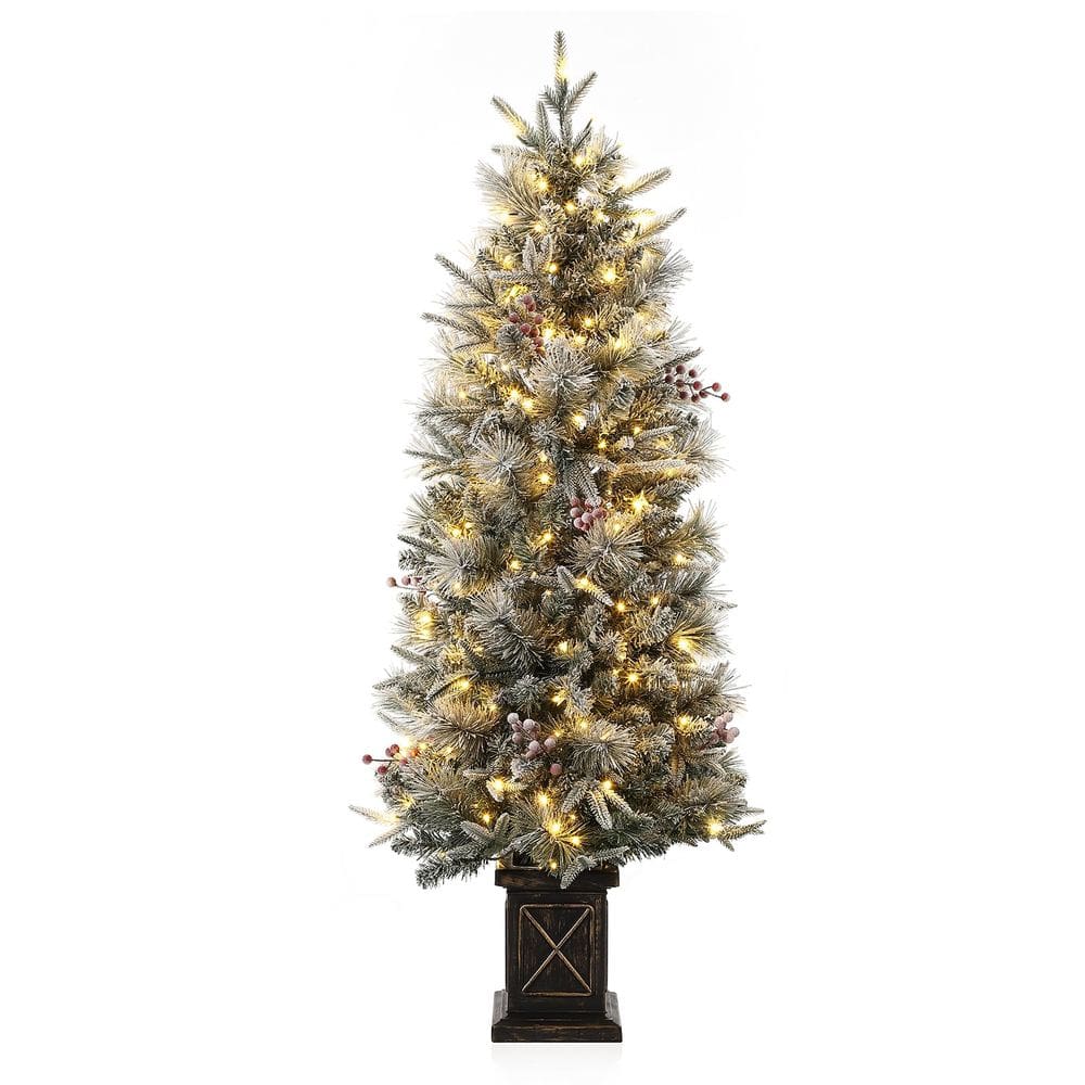 Árvore de Natal GAOMON de 1,4 m com 200 luzes LED brancas quentes