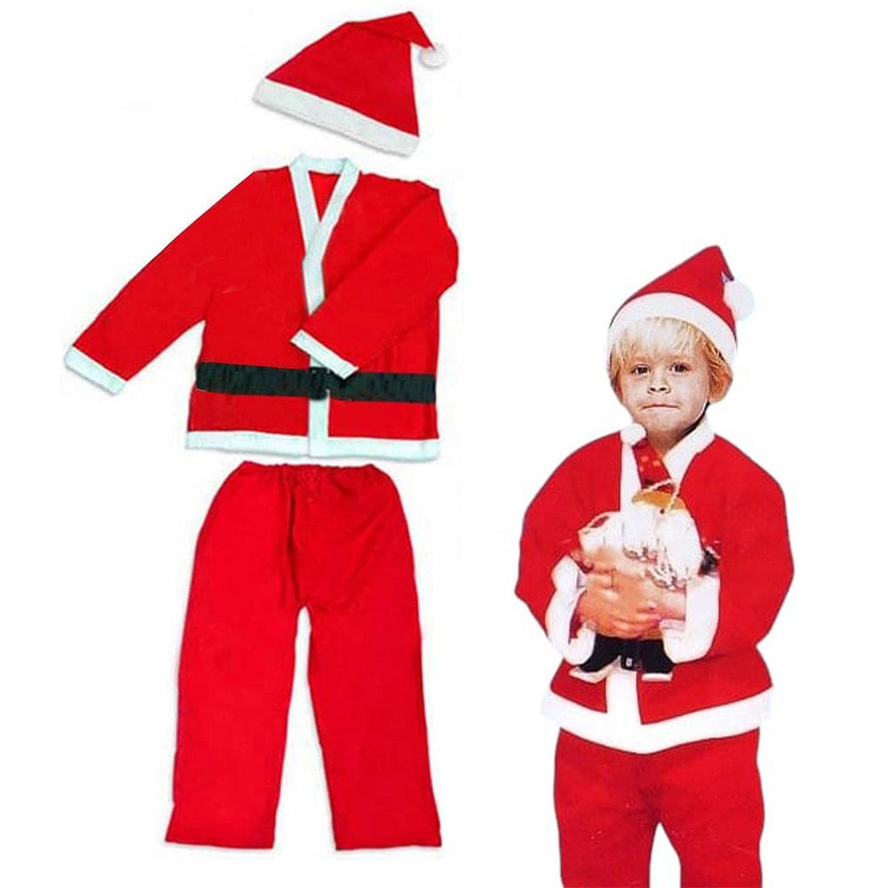 Roupa Papai Noel Infantil Natalino Fantasia Criança Natal Comemoraçao Festa Evento Fim de Ano