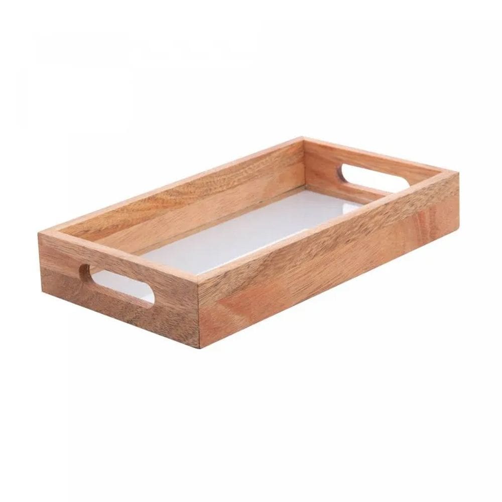 Bandeja de Cerejeira com Vidro 30x17cm 13955 - Wolff