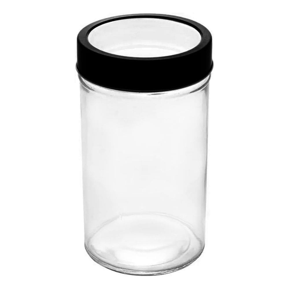 Pote de Vidro com Tampa em Metal e Acrílico Gastro Preta 500ml 1258 - Lyor