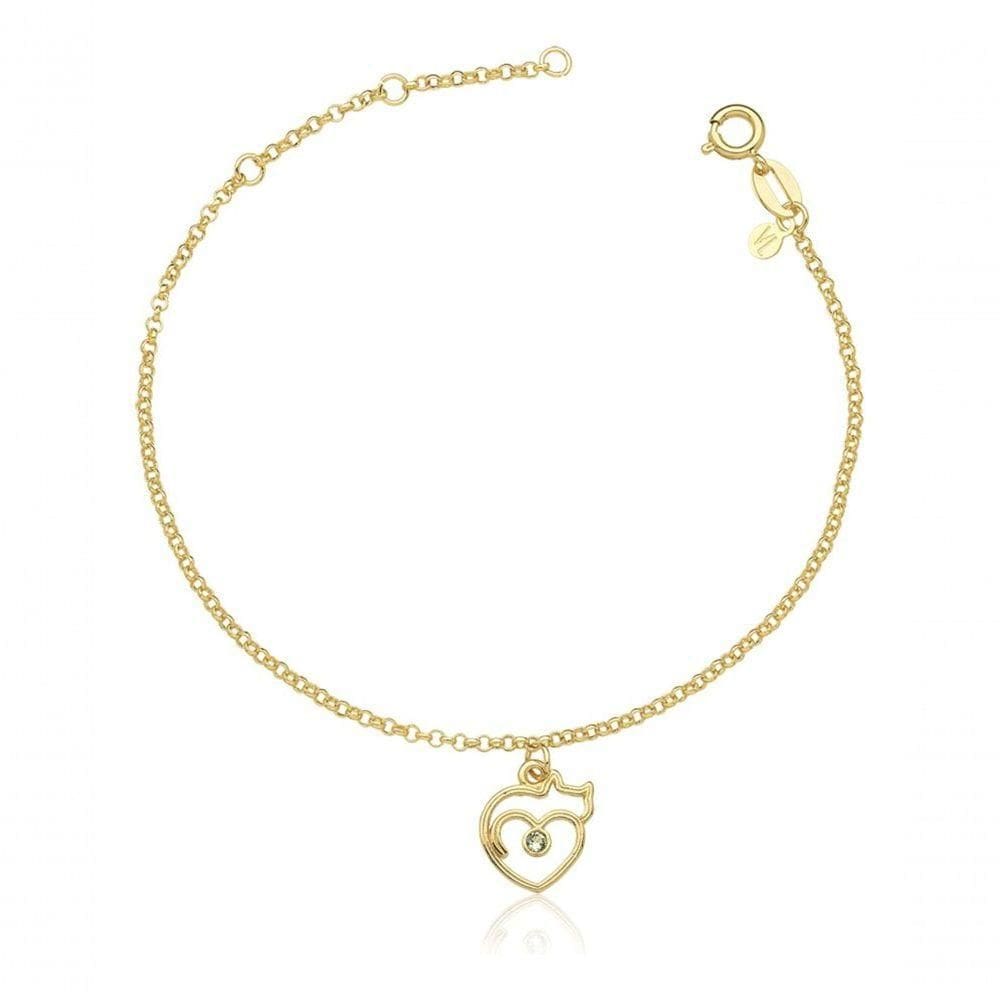 Pulseira Amor De Gato Revestida Em Ouro Comprimento 20 Cm Diâmetro 20 Cm