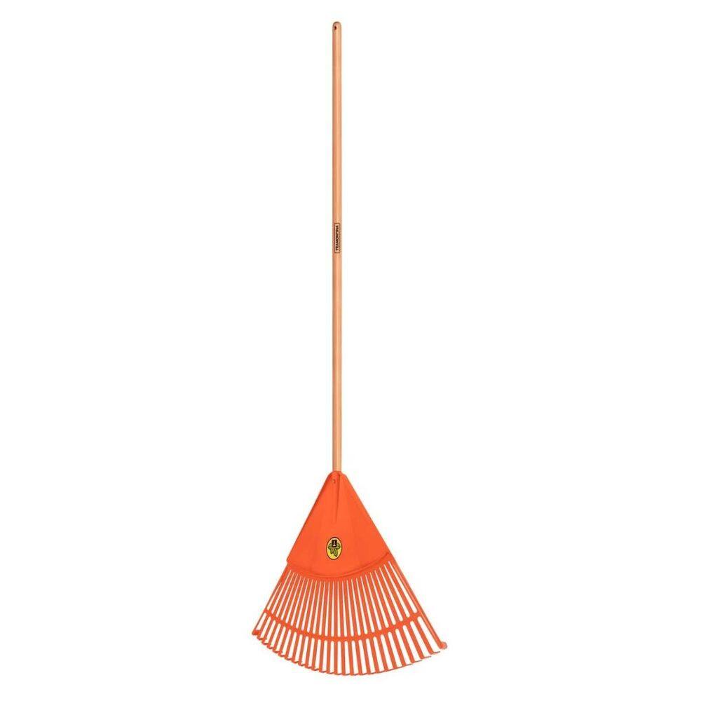 Vassoura Plástica Jardim c/Cabo 26 Dentes Laranja TRAMONTINA