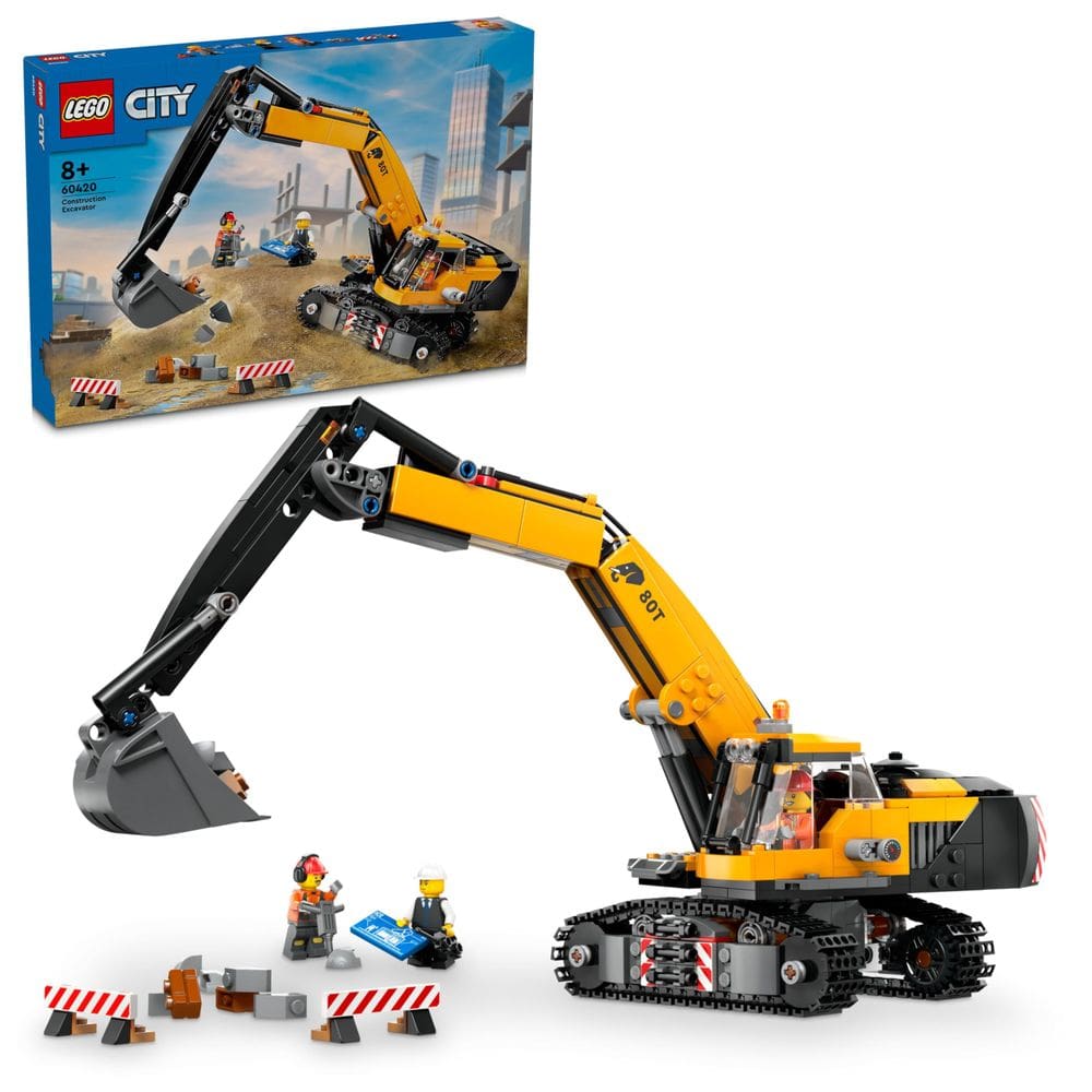 Escavadeira de brinquedo LEGO City Raupenbagger com 3 minifiguras de 8 anos ou mais