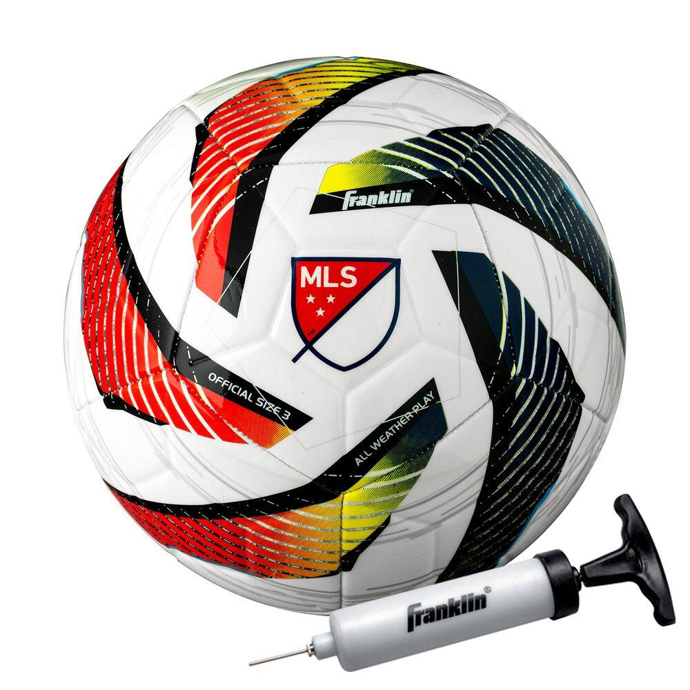 Bola de futebol Franklin Sports MLS Tornado tamanho 4 com bomba de ar