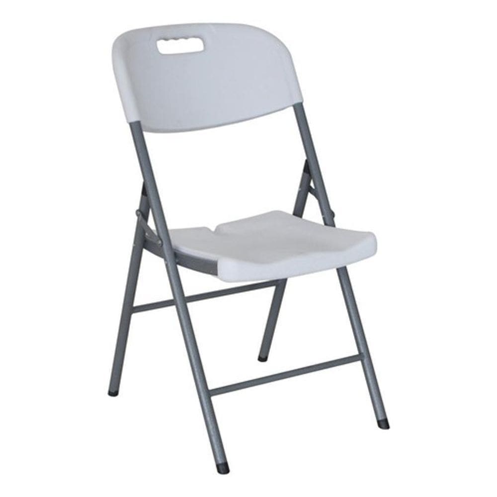 Cadeira Dobravel De Aco E Plastico 83X67X46 Cm Cinza - Cinza