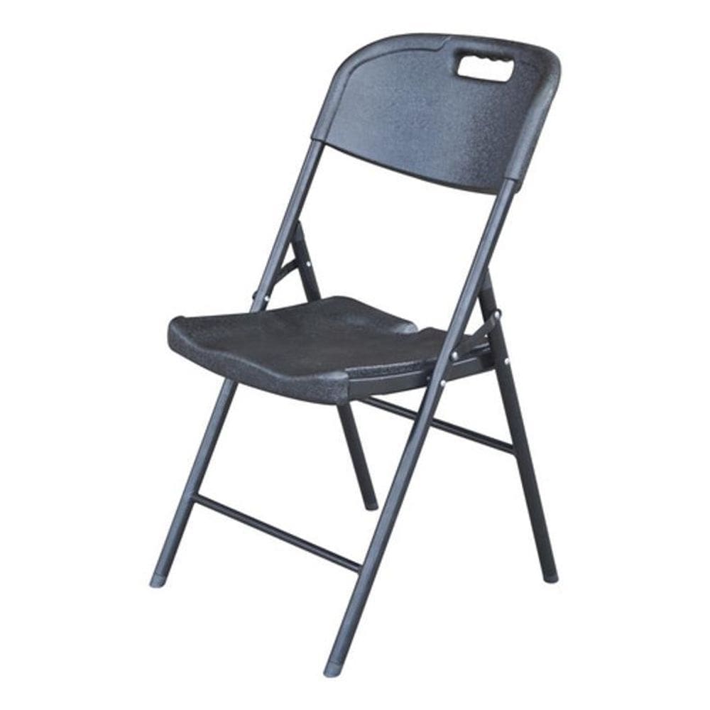 Cadeira Dobravel De Aco E Plastico 88X46X50 Cm Cinza