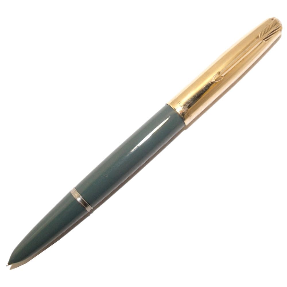 Caneta Tinteiro Parker 51 Americana Cinza Pena Ouro 14K Nos