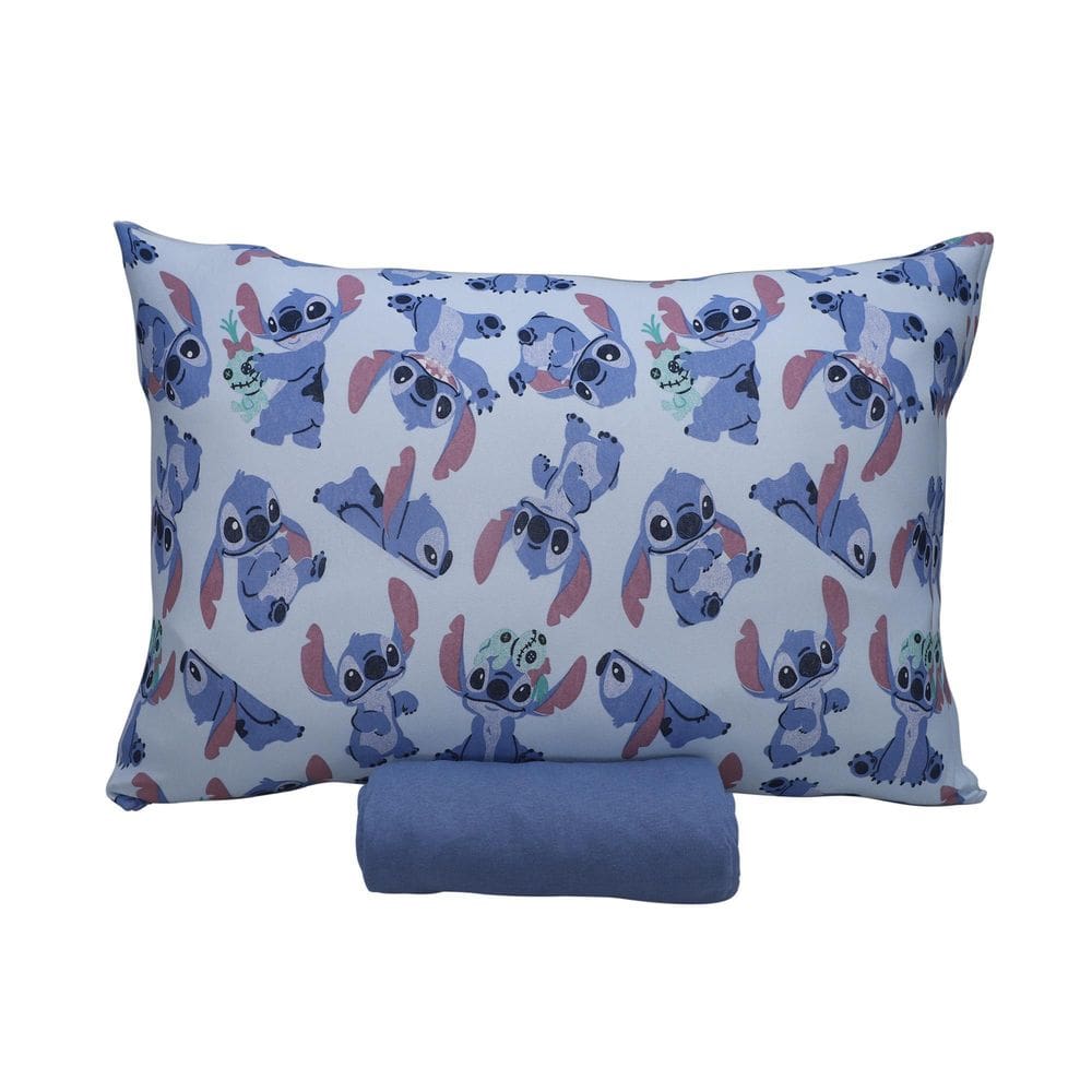 Jogo Cama 100% Algodão Stitch E Xepa Elástico Malha 2 Pçs