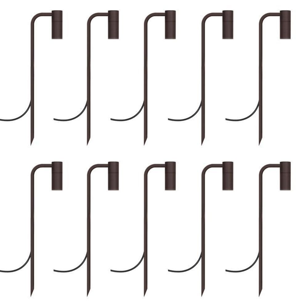 Kit 10 Balizadores Espeto De Jardim Foco Escada Marrom 50Cm