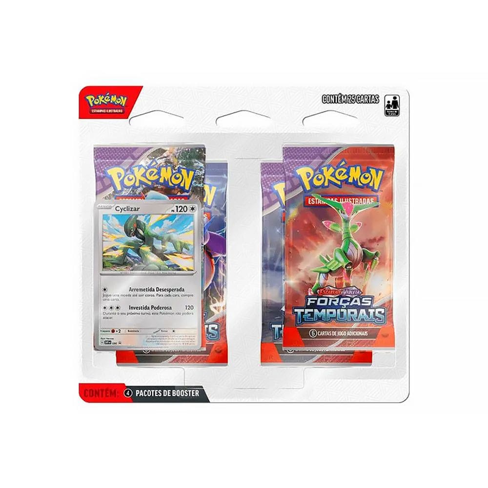 Pokémon Blister Quadruplo Escarlate e Violeta Forças Temporais Cyclizar 33973 33974 - Copag