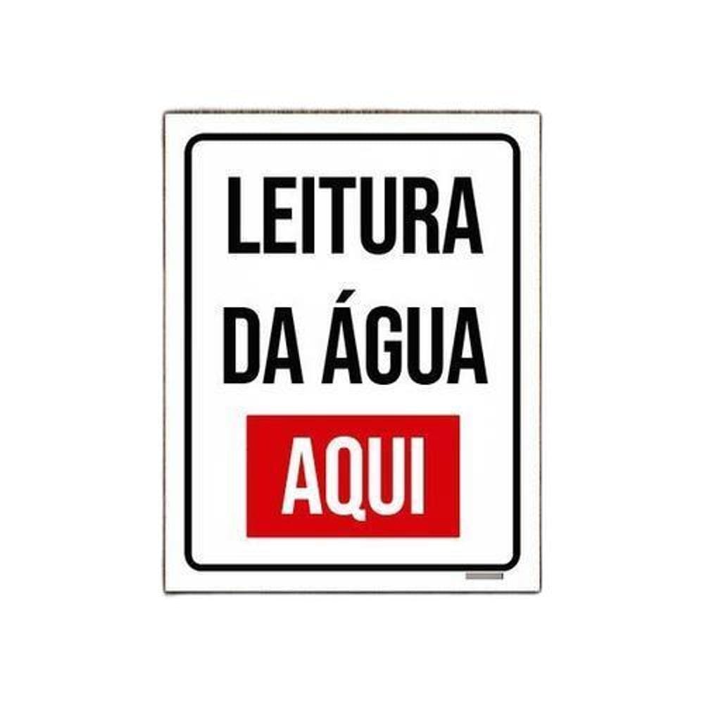 Placa Sinalização - Leitura De Água Aqui Verm 36X46
