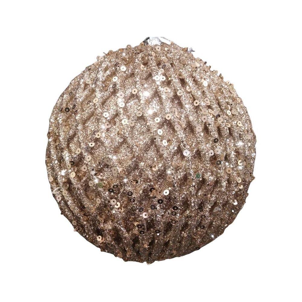 Bola de Natal Losango Ouro com Glitter 15cm - 1 Unidade