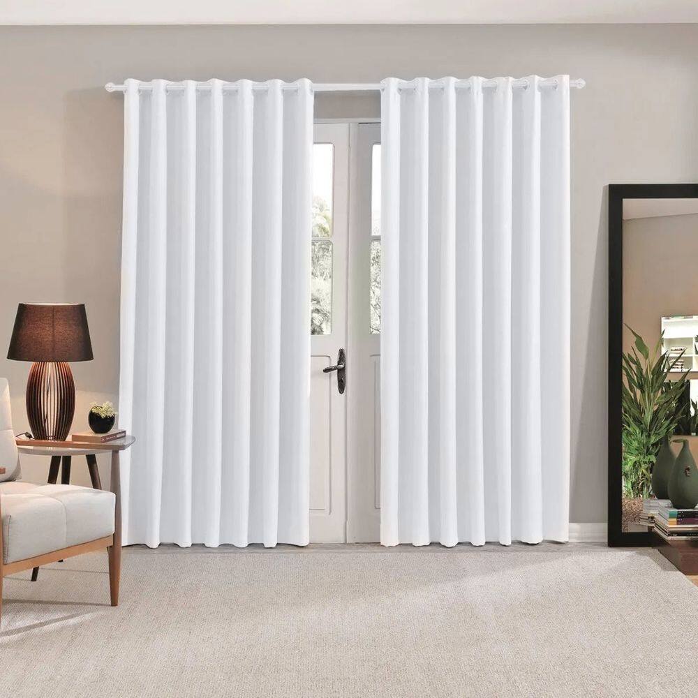 Cortina Blackout Tecido 100% Corta Luz Comfort 4,20m x 2,50m - Branco Bella Janela