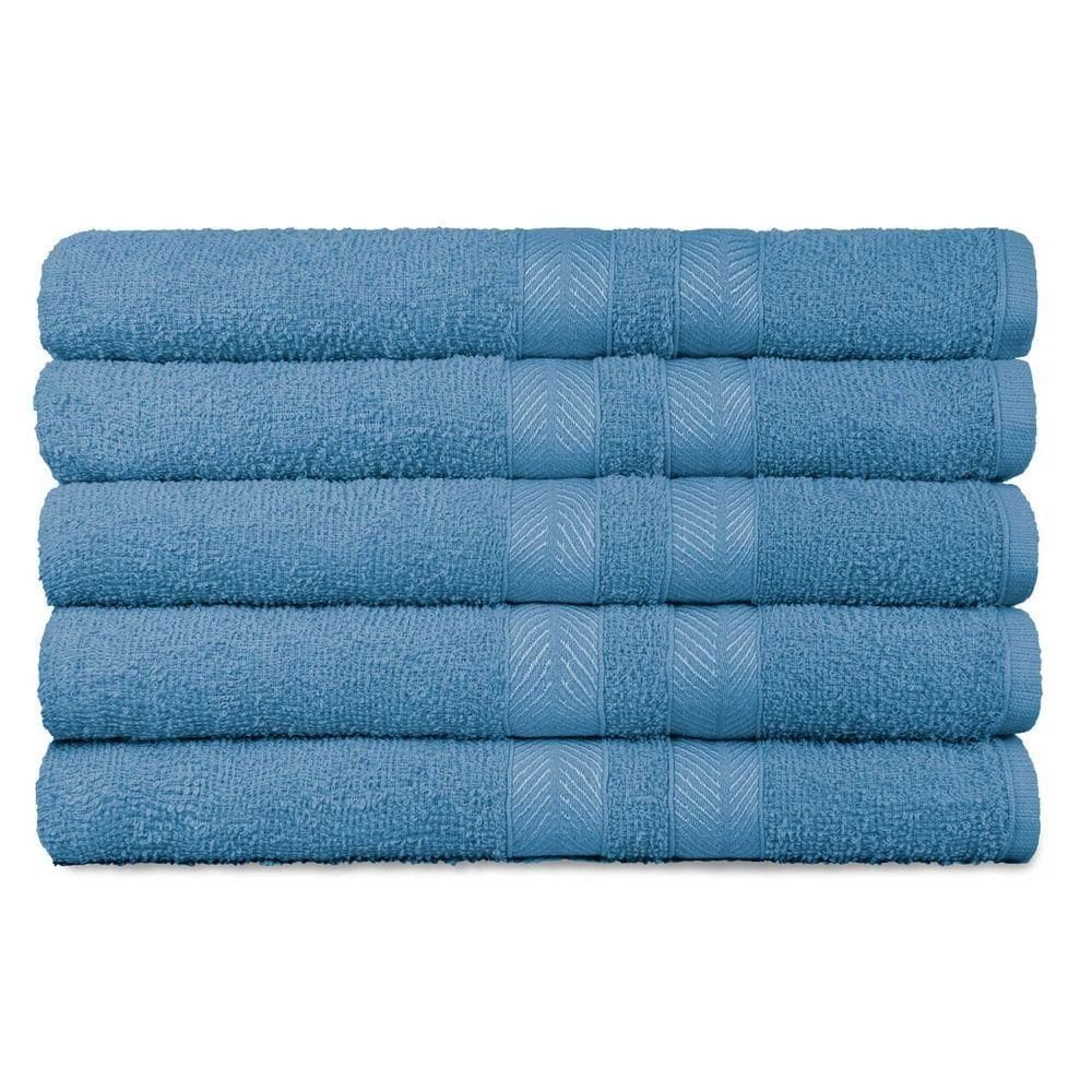 Kit 5 Toalhas De Banho Pet Shop 100% Algodão Enxuta Caricinha - Azul Claro