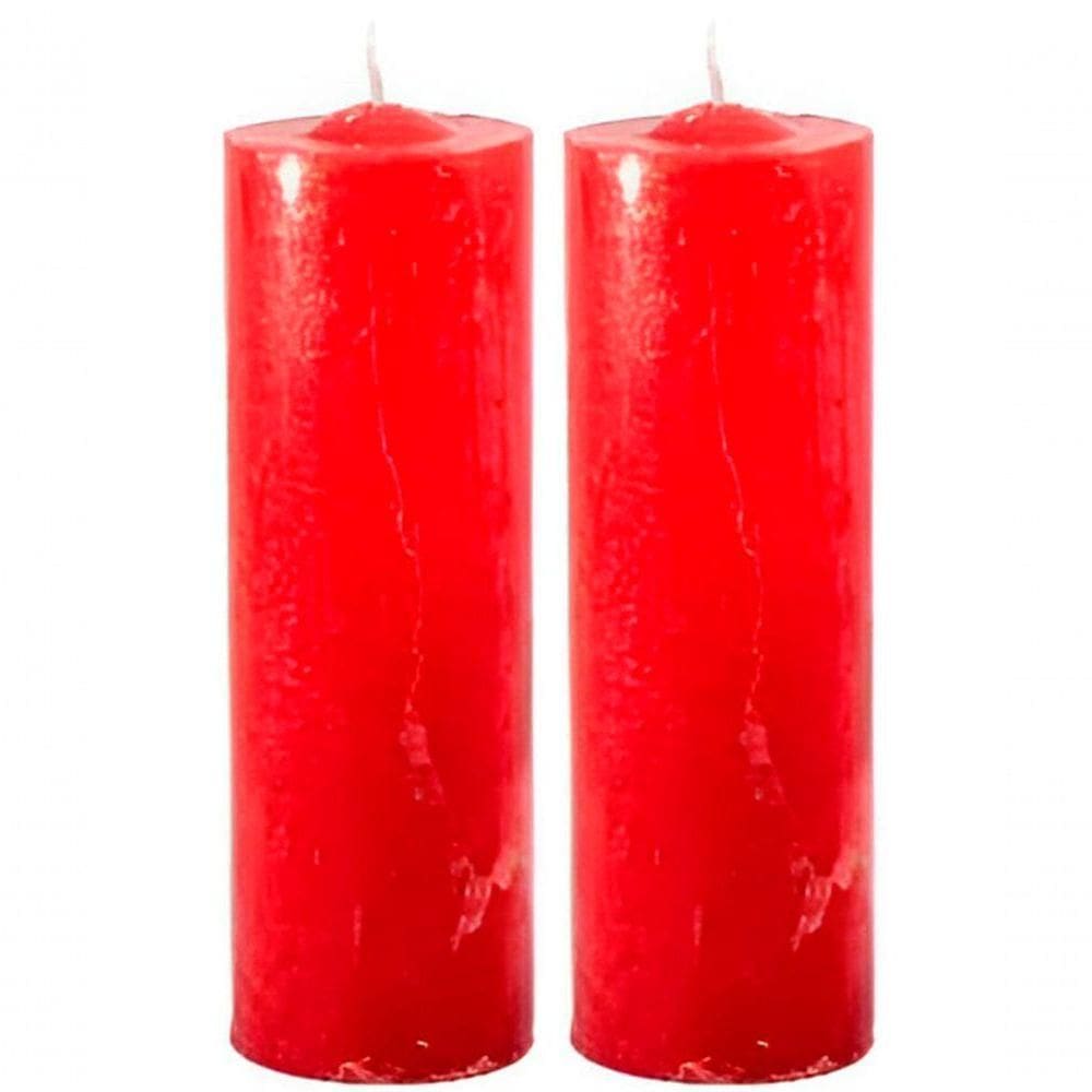 Kit 8 Velas 7 Dias Votiva Clássica Vermelha Decorativa 15cm