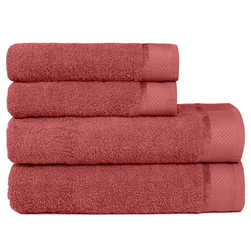 Jogo De Toalha Banhão 4 Peças Eleganz Lmpeter Terracota