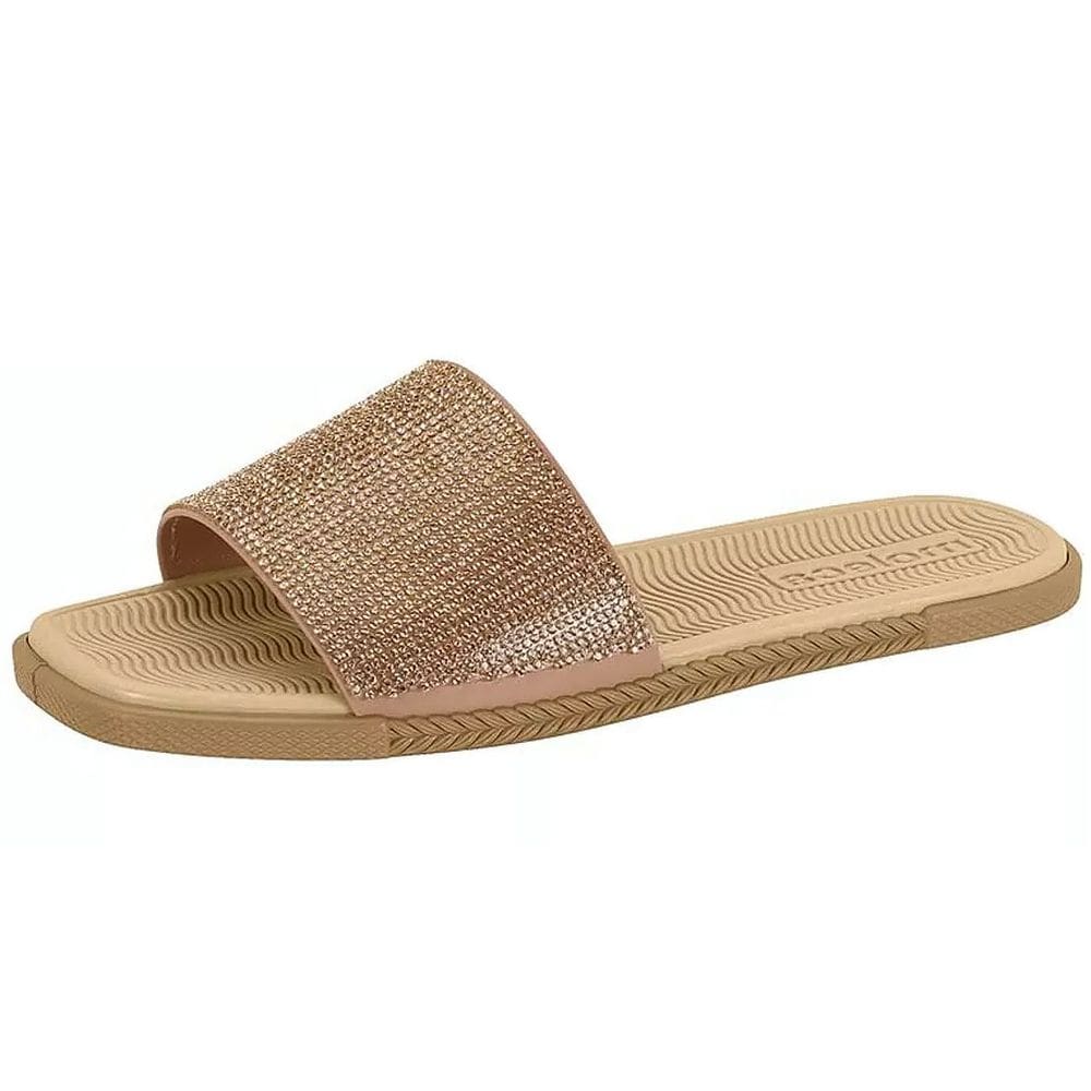 Chinelo Feminino Rasteira Slip On Strass Moleca 5494.106