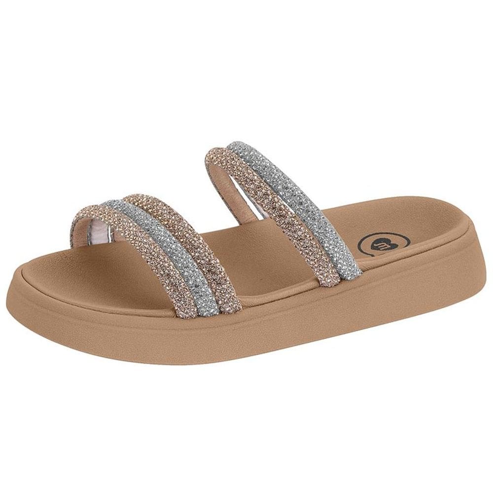 Chinelo Papete Infantil Menina Fácil Calce Strass Molekinha