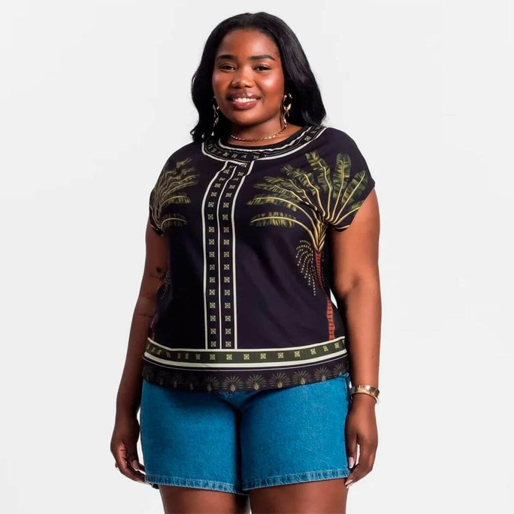 Blusa Feminina Plus Size Manga Morcego Secret Glam
