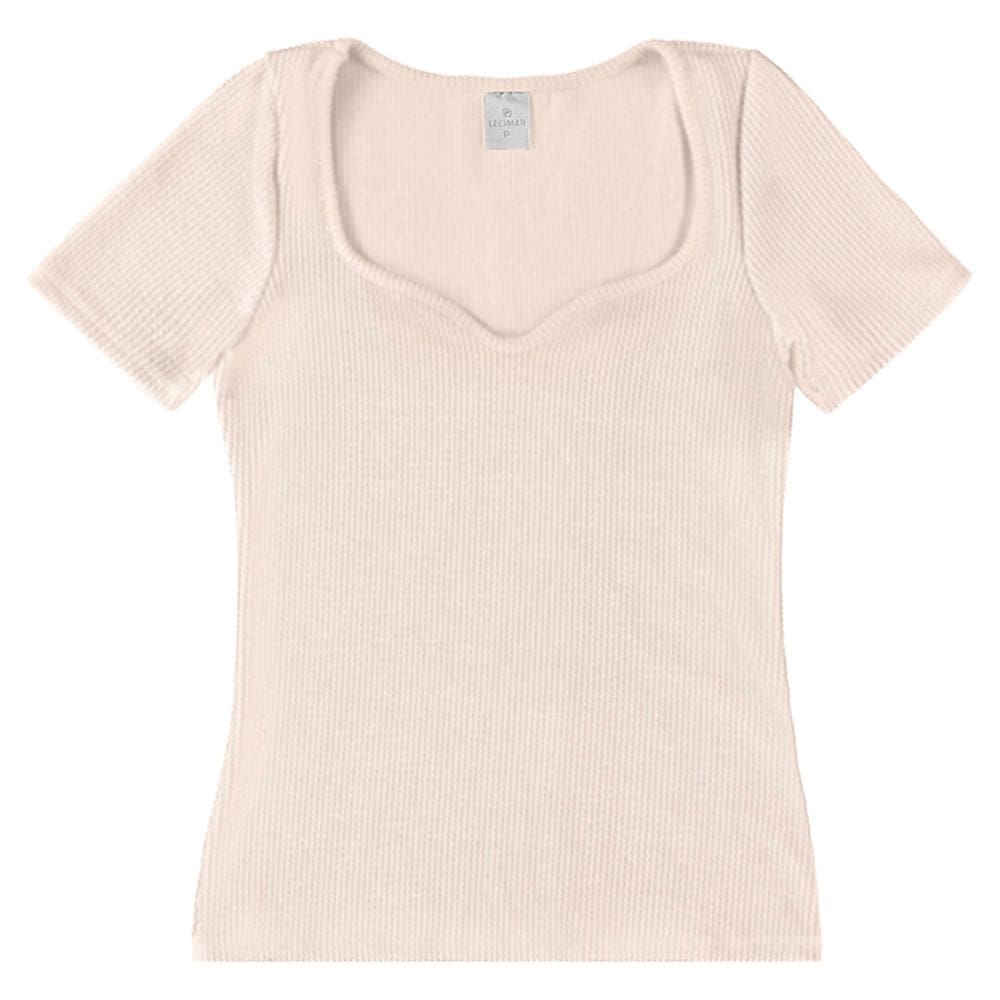 Blusa Feminina Plus Size Manga Curta Malha Ondas