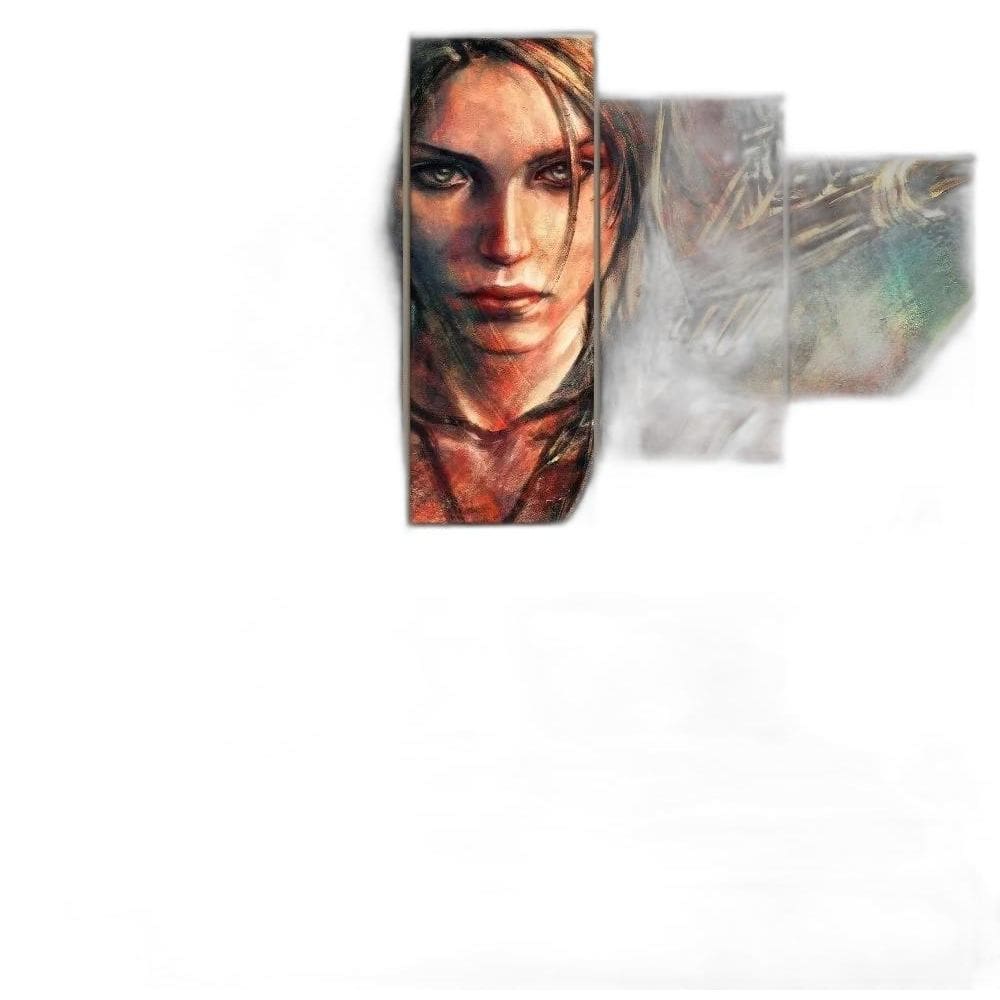 Quadro Painel Decorativo Lara Croft Mosaico 5 Pçs