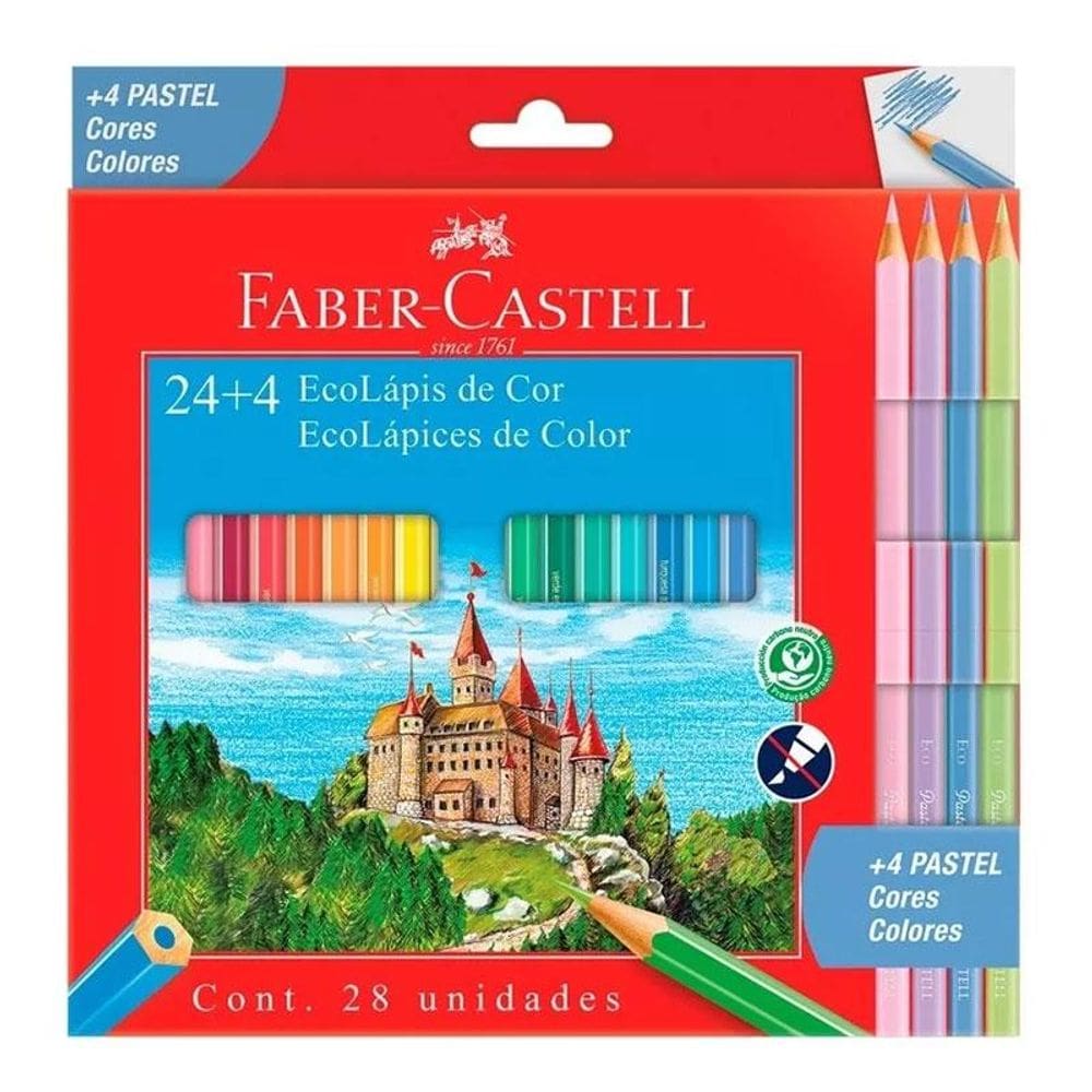 Lápis de Cor Ecolápis 120124+4P 28 Cores - Faber Castell