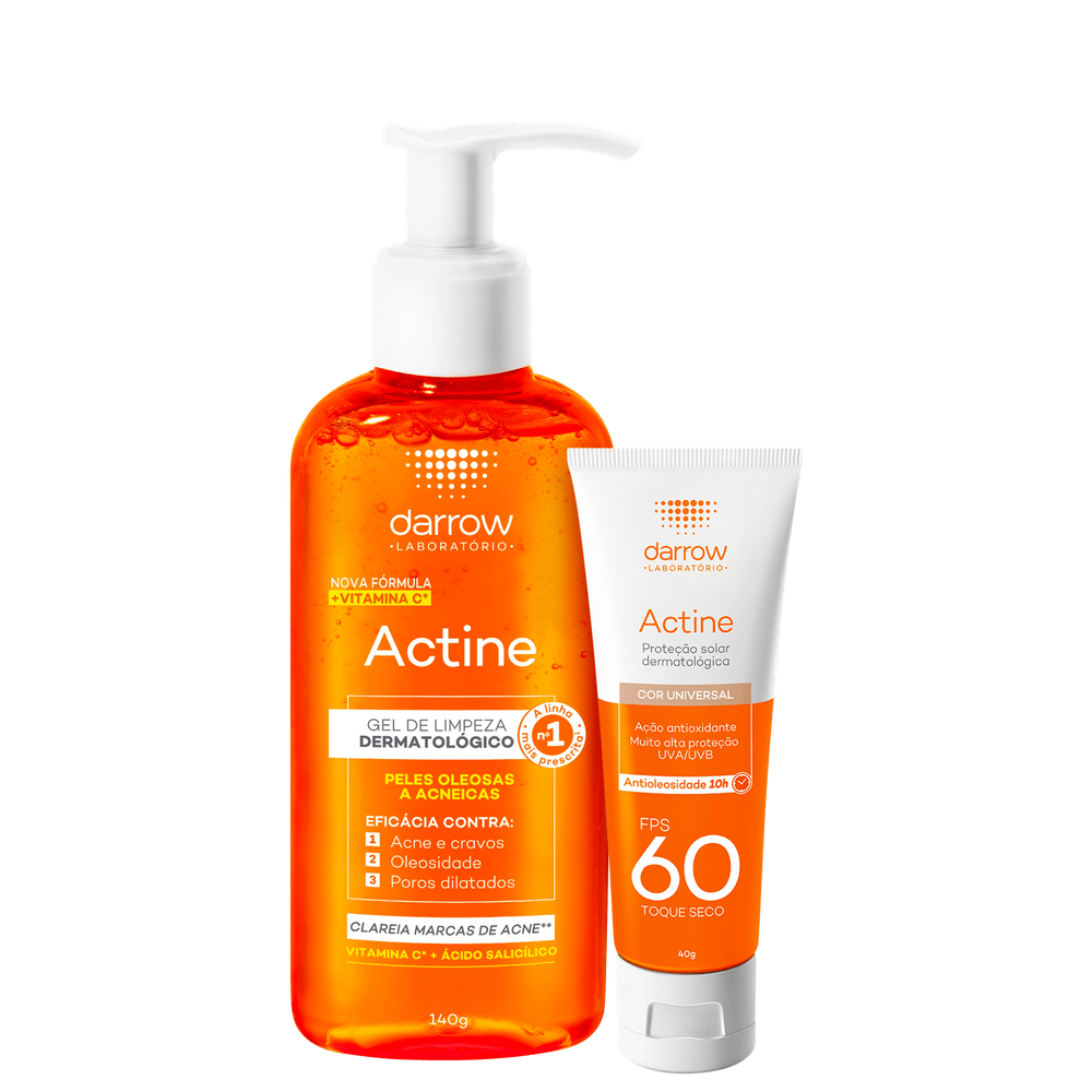 Kit Darrow Actine Limpeza Antioleosidade & Proteção (2 Produtos)