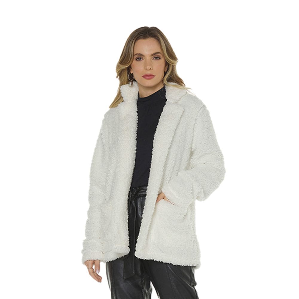 Casaco Feminino Teddy Peluciado Slim