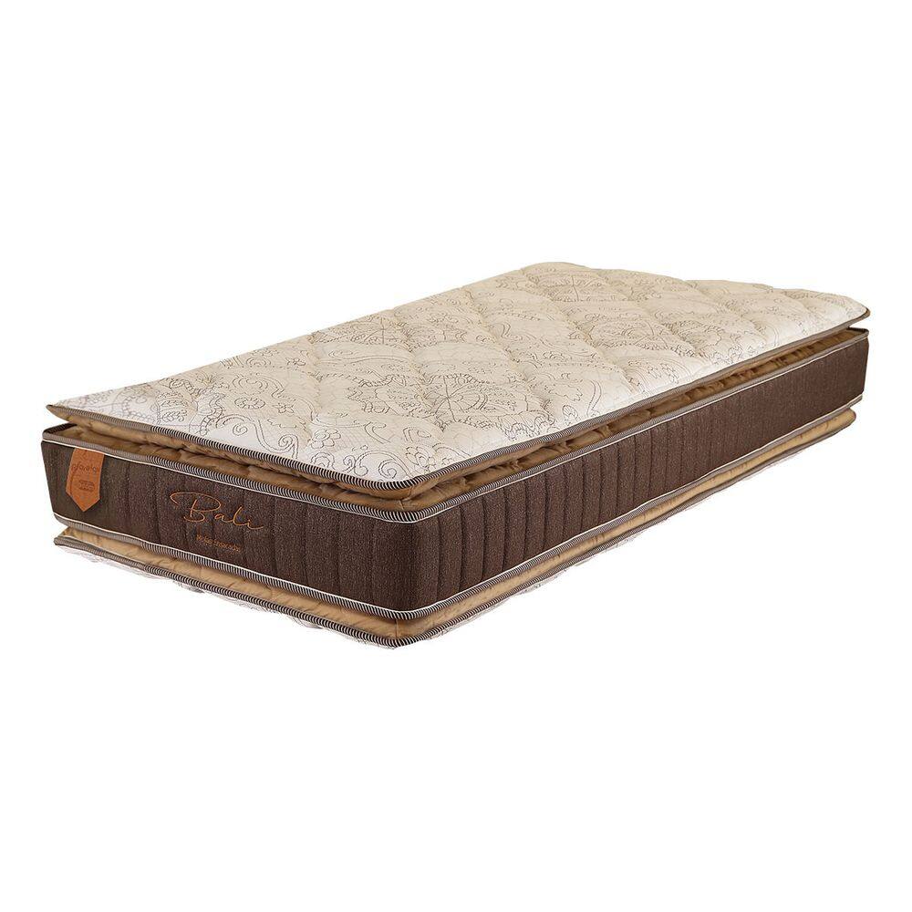 Colchão Solteiro 88X188X28 Bali Prorelax Molas Ensacadas Pillow Top Duplo - Marrom