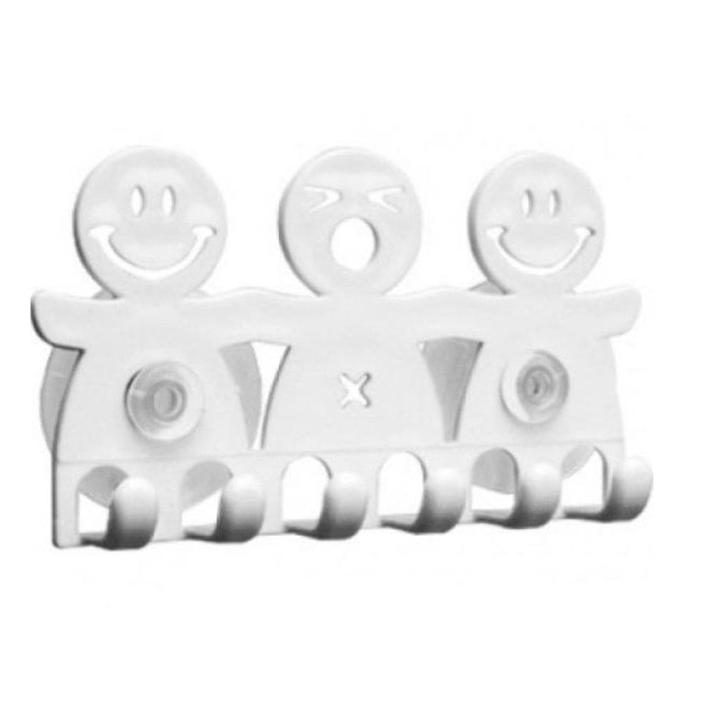 Porta escova dente c/ suporte ventosa branco c/1pç