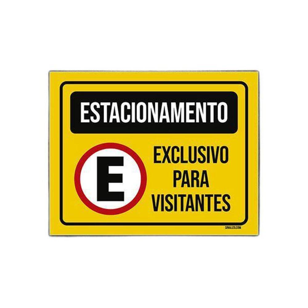 Placa Sinalização Estacionamento Exclusivo Visitantes 36X46