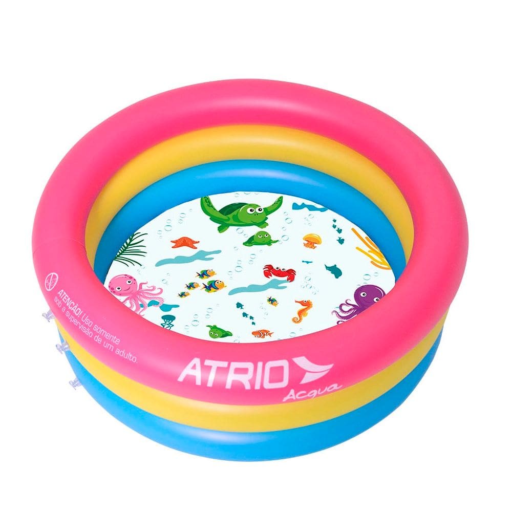 Piscina Redonda Inflável Infantil 76cmx25cm Fundo do Mar Atrio ES302