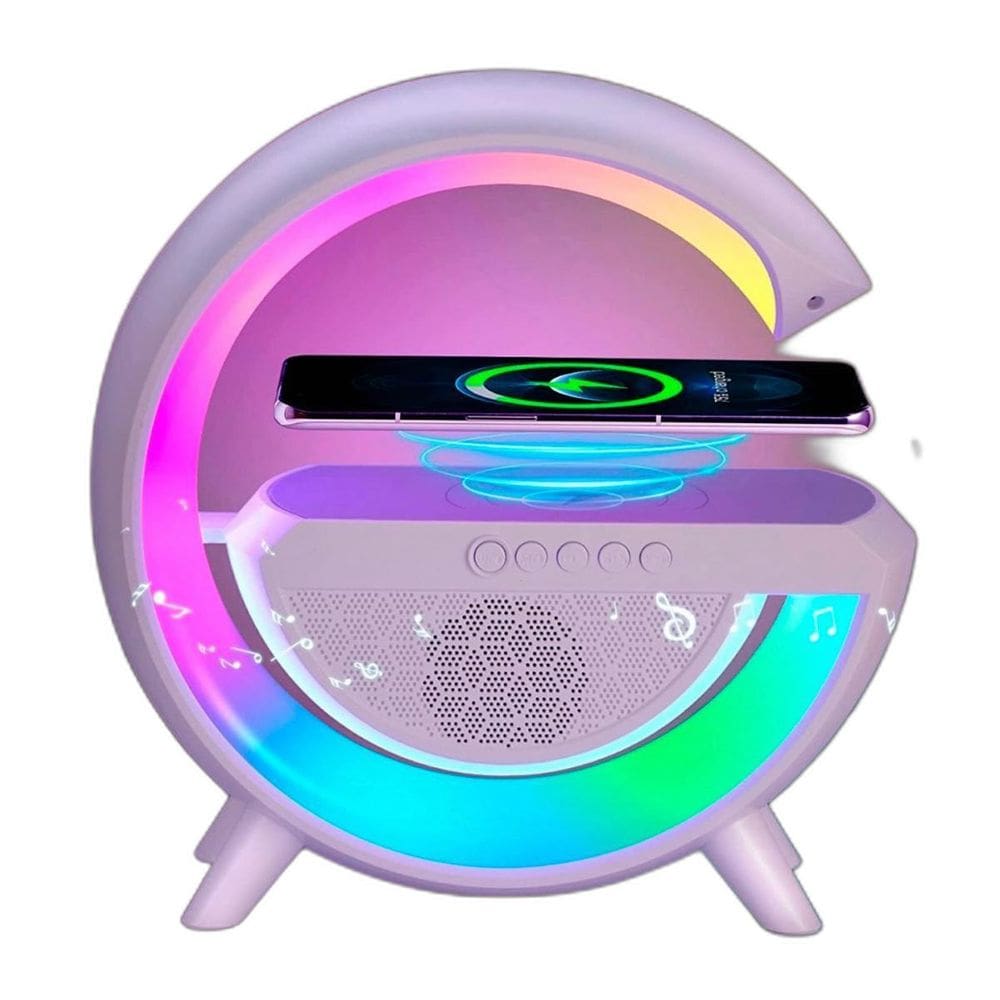 Luminária Led G Speaker Carregador Indução Som Bluetooth