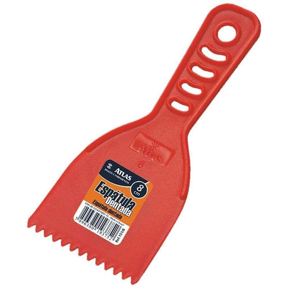 Espátula Atlas Plástica Dentada 08cm 151-8 Com 12 Peças - Atlas