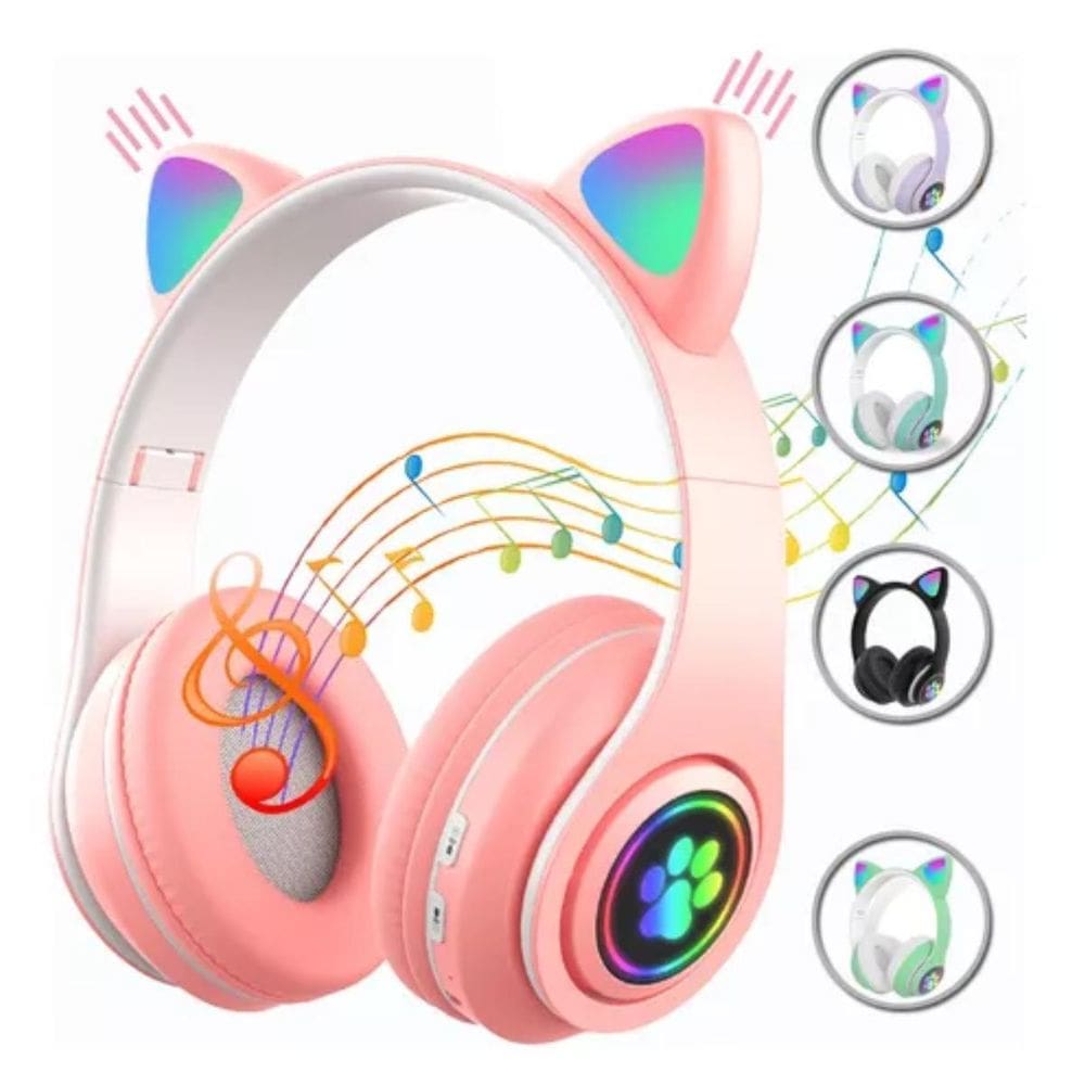 Fone Gatinho Led Bluetooth Sem Fio Para Crianças