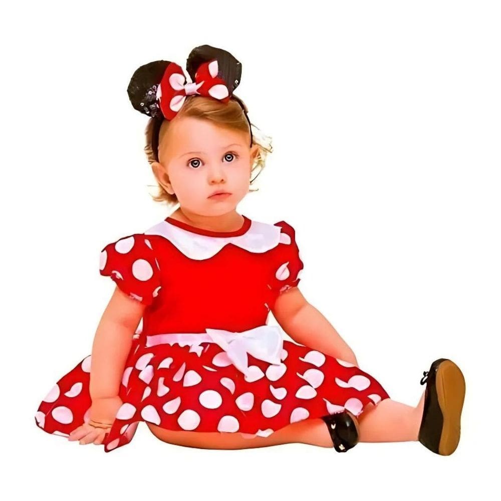 Fantasia Infantil Minnie Vermelha Baby