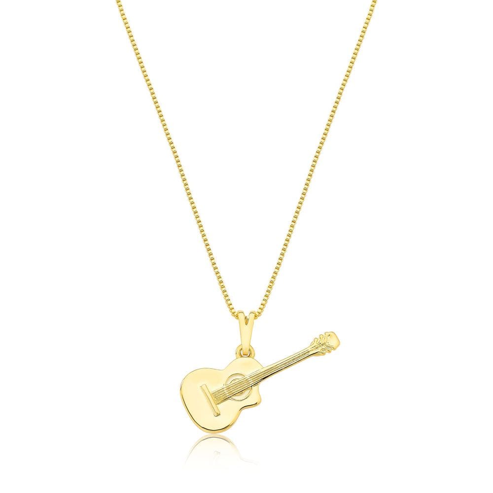 Colar Violão Revestido em Ouro