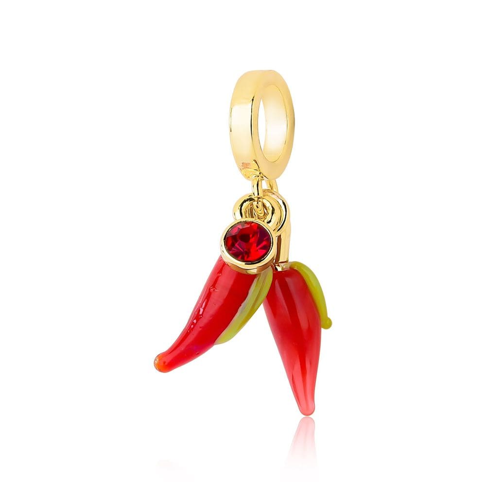 Charm Pimentas Revestido em Ouro