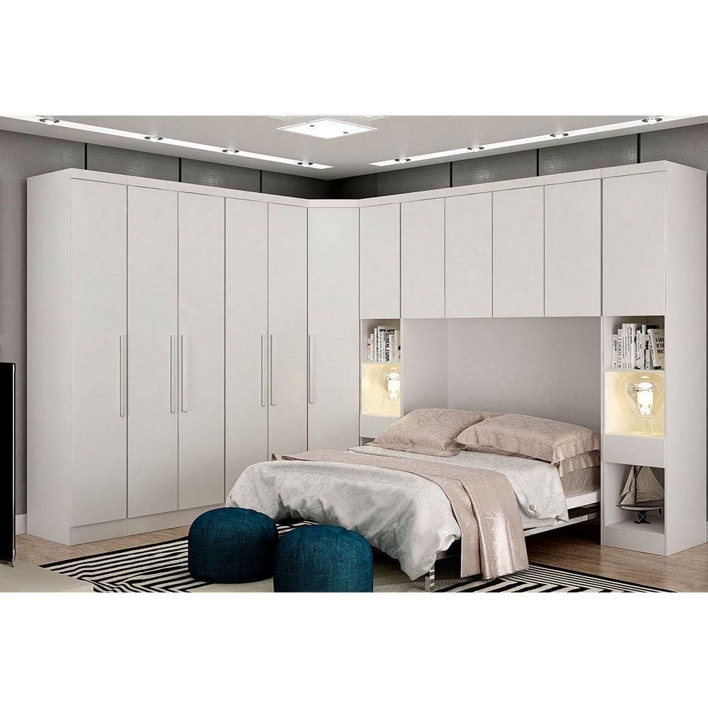 Modulo De Casal Safira Para Guarda-roupa Clic Móveis Branco